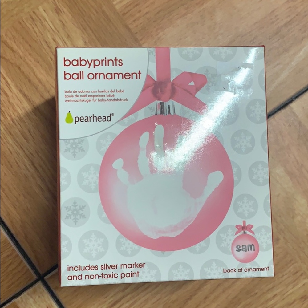 Baby prints ball ornament